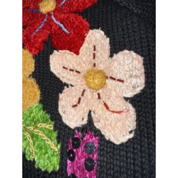 Storybook Knits 1X Vintage '90s Handknits Wildflower Sweater Multicolor HSN *T3 - Picture 13 of 13